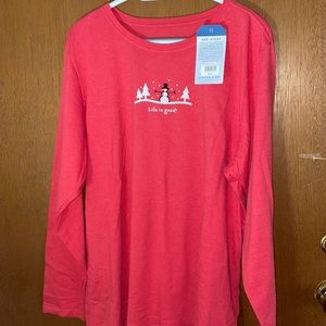 Life is Good Woman’s Vintage along-Sleeve Tee Shirt